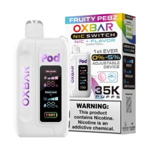 OXBAR x Pod Juice Nic Switch 35K Disposable Vape (0%-5%, 35000 Puffs) - Fruity Pebz