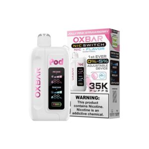 OXBAR x Pod Juice Nic Switch 35K Disposable Vape (0%-5%, 35000 Puffs) - Jolly Pink Strawberry